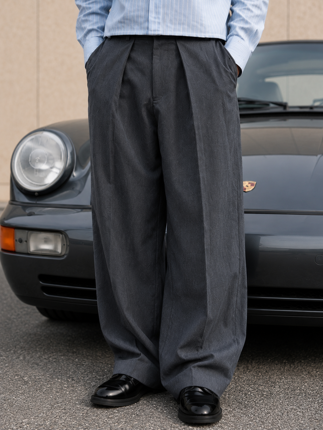 Midnight Drape Trousers in Gray