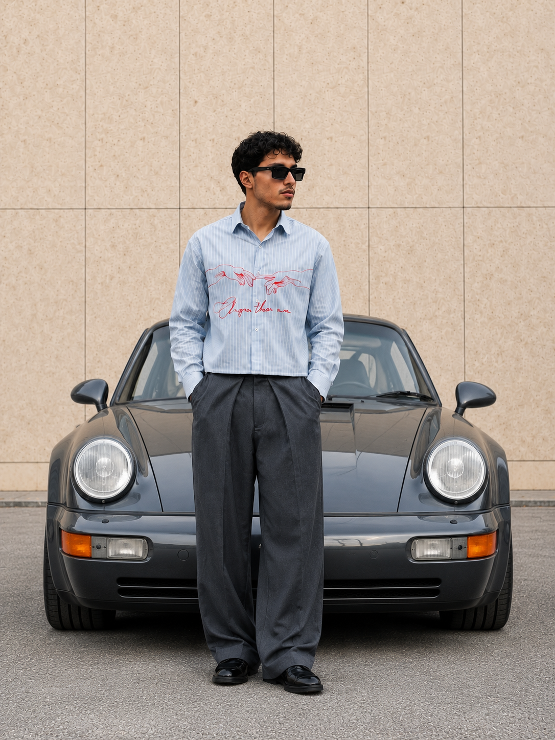 Midnight Drape Trousers in Gray