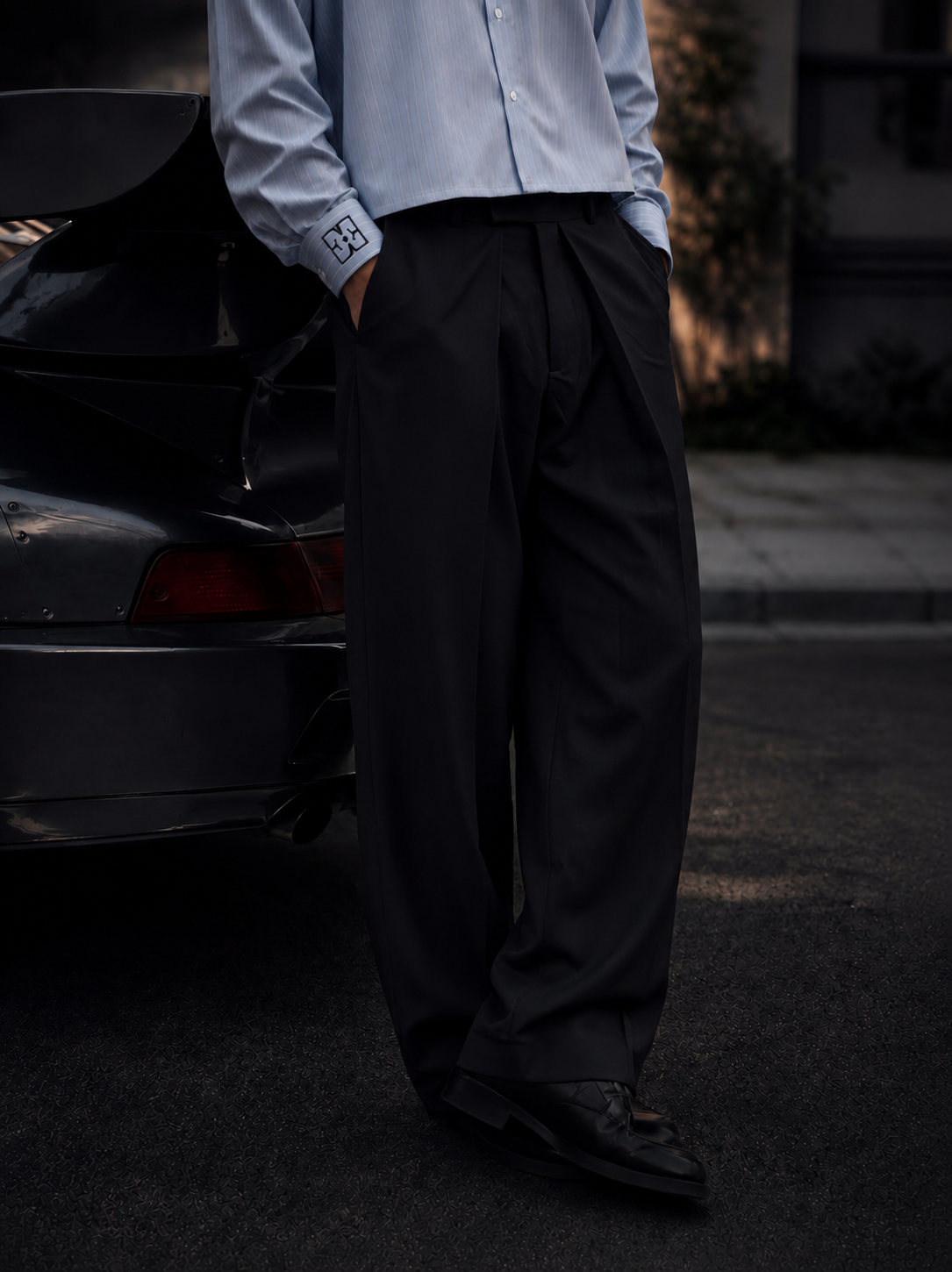 Midnight Drape Trousers in Black