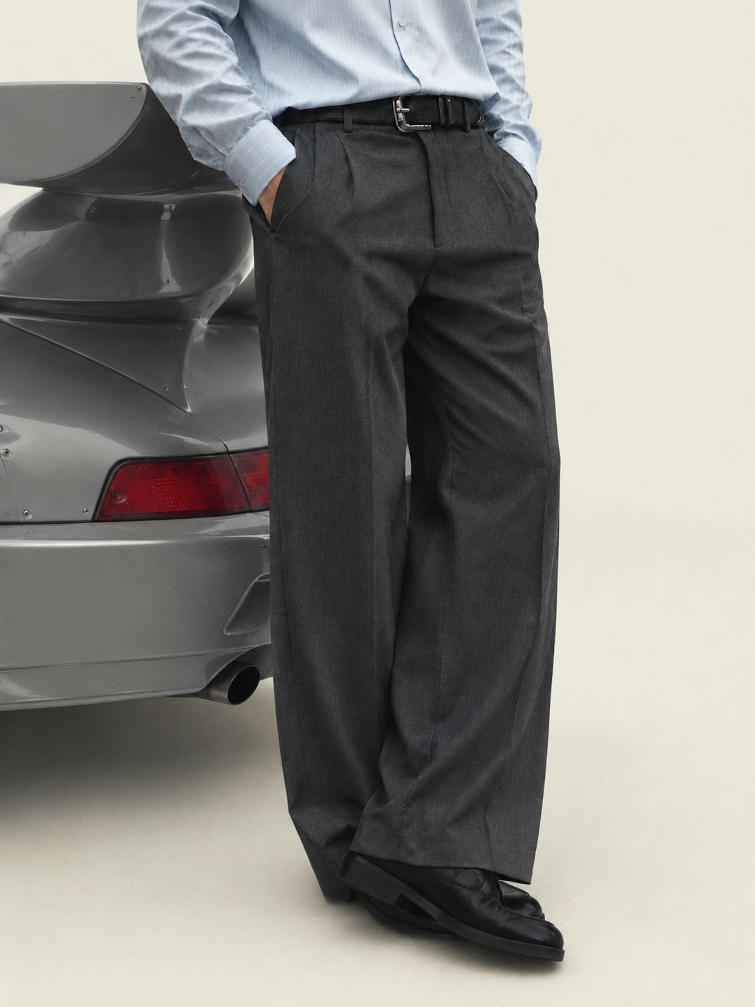 Midnight Drape Trousers in Gray